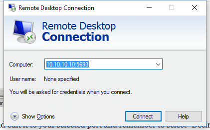 New remote desktop port