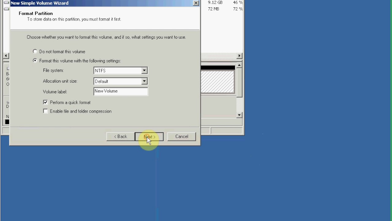 Extend the hdd in Windows 2008