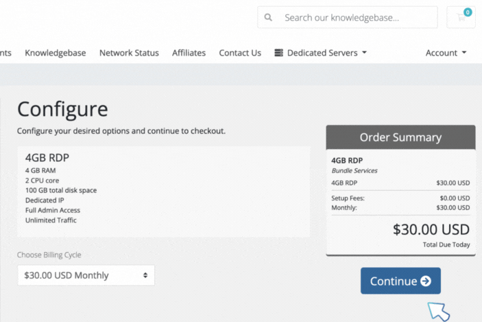 Order residential RDP - Step 1