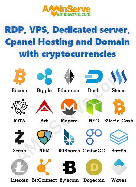RDP, VPS and Dedicated server with cryptocurrencies