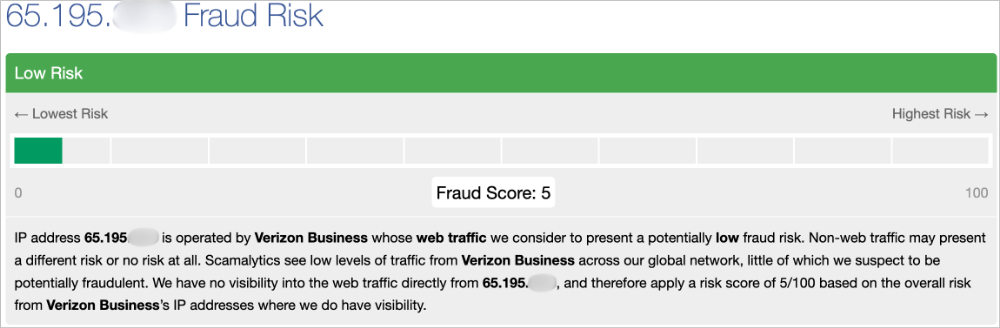 aminserve proxy Scamalytics verification