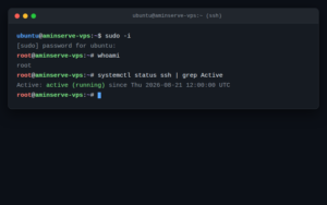 Login as root user in Ubuntu shell SSH terminal